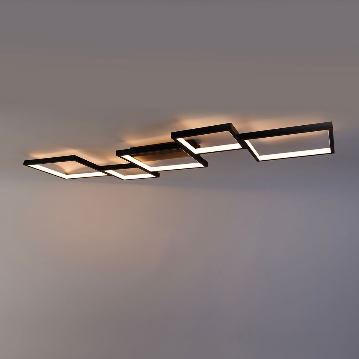 Plafondlamp zwart incl. LED 3 staps dimbaar 5-lichts - Lejo
