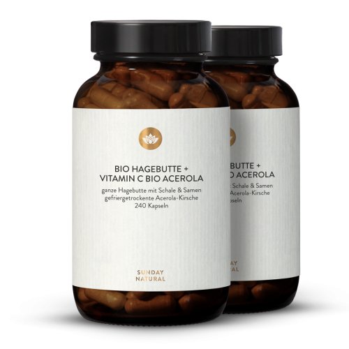 Sunday Natural Products  Bio Hagebutte + Vitamin C Bio Acerola