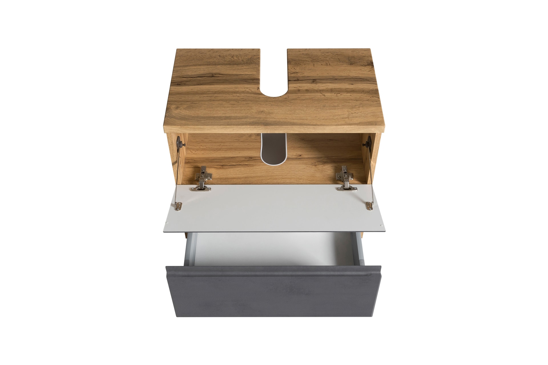Waschbeckenunterschrank Gent grau B/H/T 60x54x35 cm