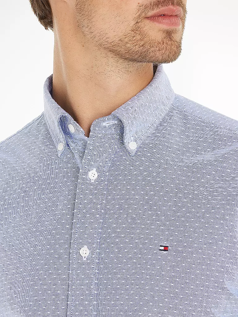 TOMMY HILFIGER Hemd Regular Fit DOBBY hellblau