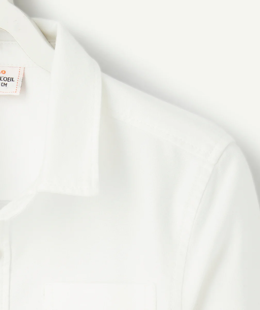 CHEMISE MANCHES LONGUES GARÇON EN COTON BIO BLANC