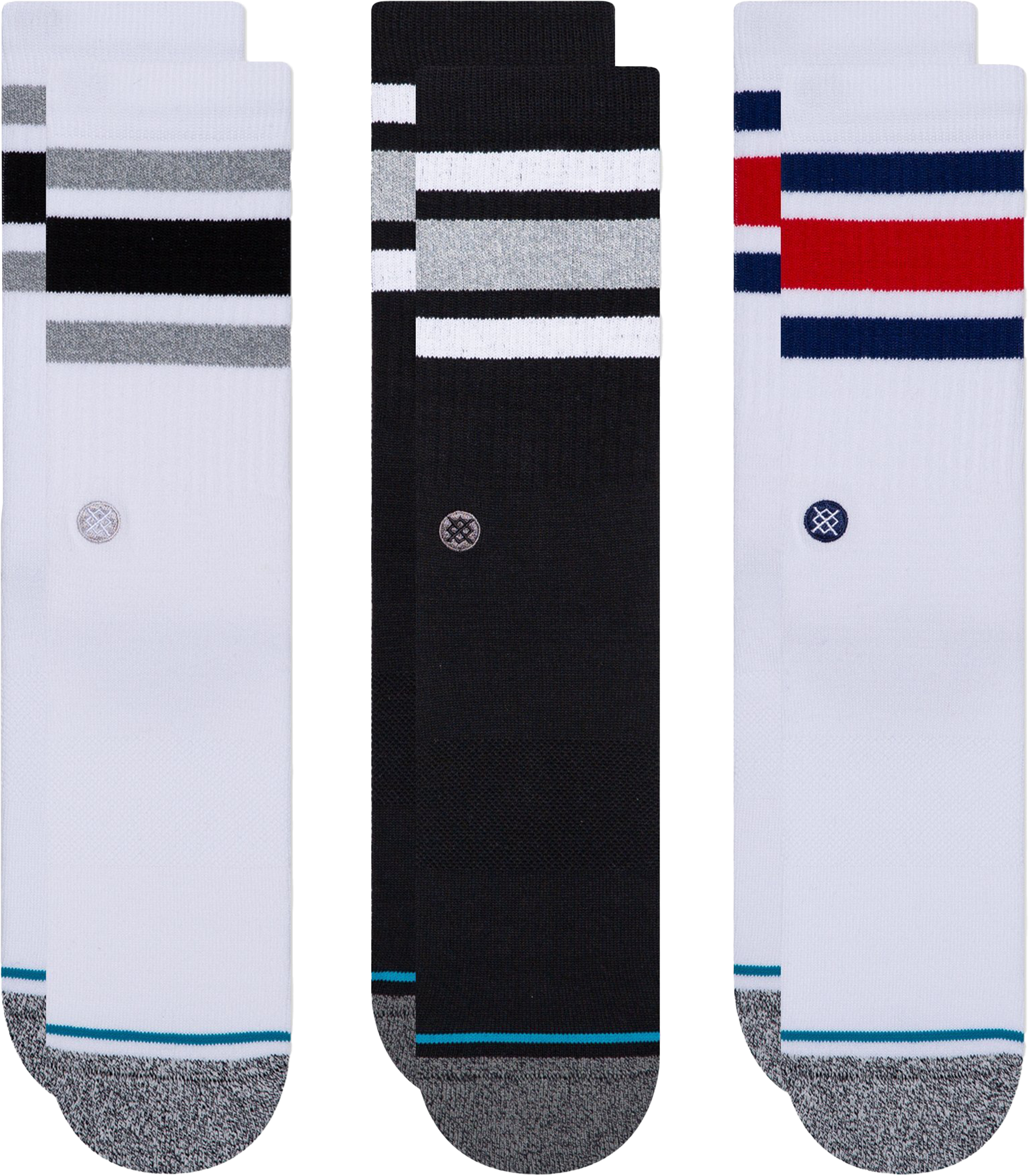 Stance The Body Socken 3er Pack Weiss Schwarz Rot