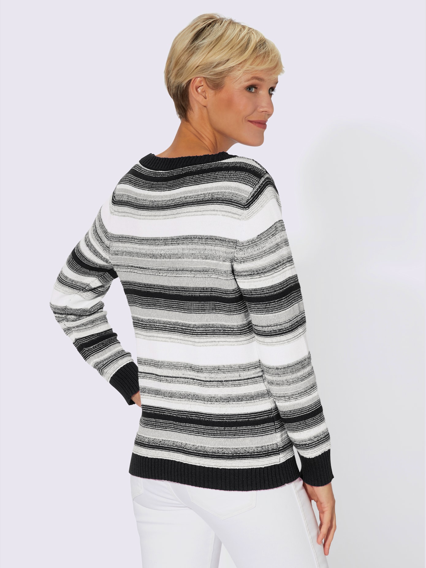 Pull à rayures pur coton
