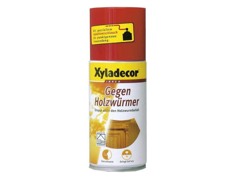 Xyladecor Schutzlack gegen Holzwürmer Farblos, 250 ml Mittel zur aktiven Bekämpfung von Holzwurmbefall