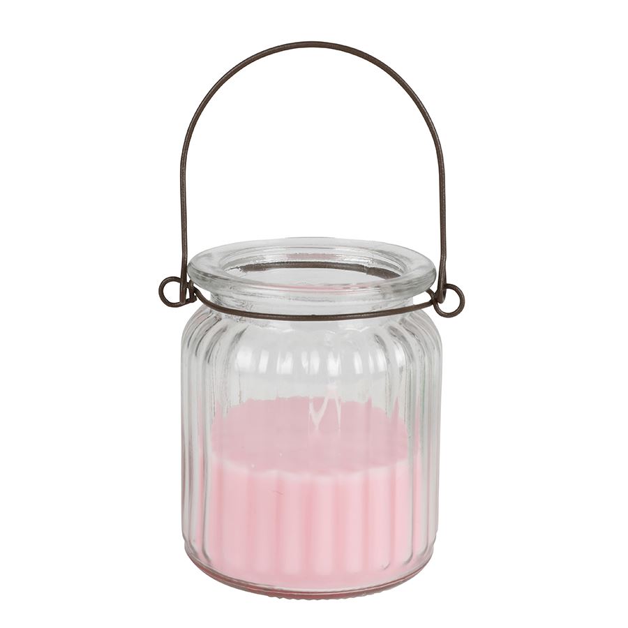 Henkelglas mit Citronella 7,5x9,5cm Pastell