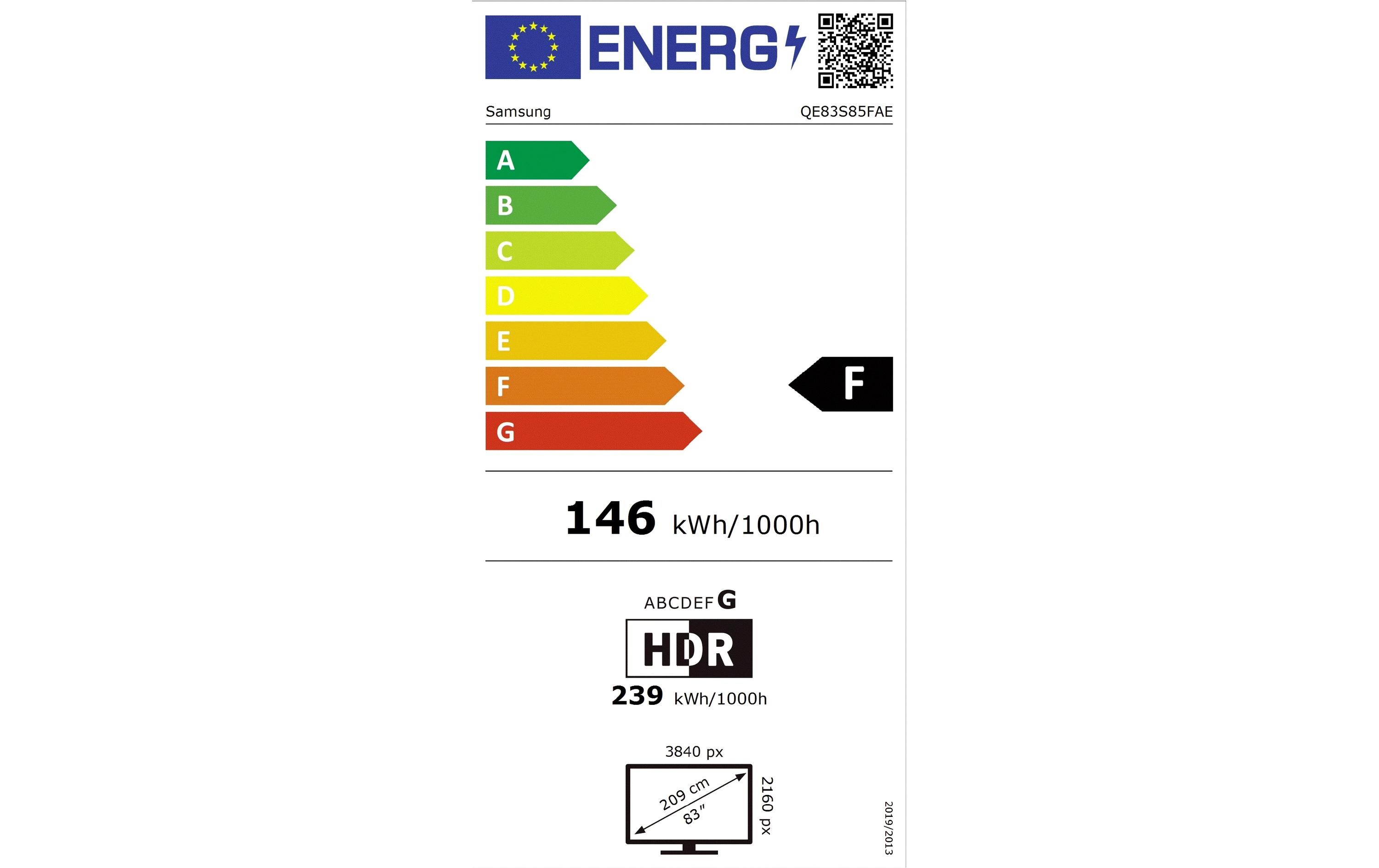TV QE83S85F 83'' S85F OLED 4K AI TV, 2025<br>120 Hz, 4K (3.840 x 2.160), NQ4 AI Gen2 Processor, 20W 2CH