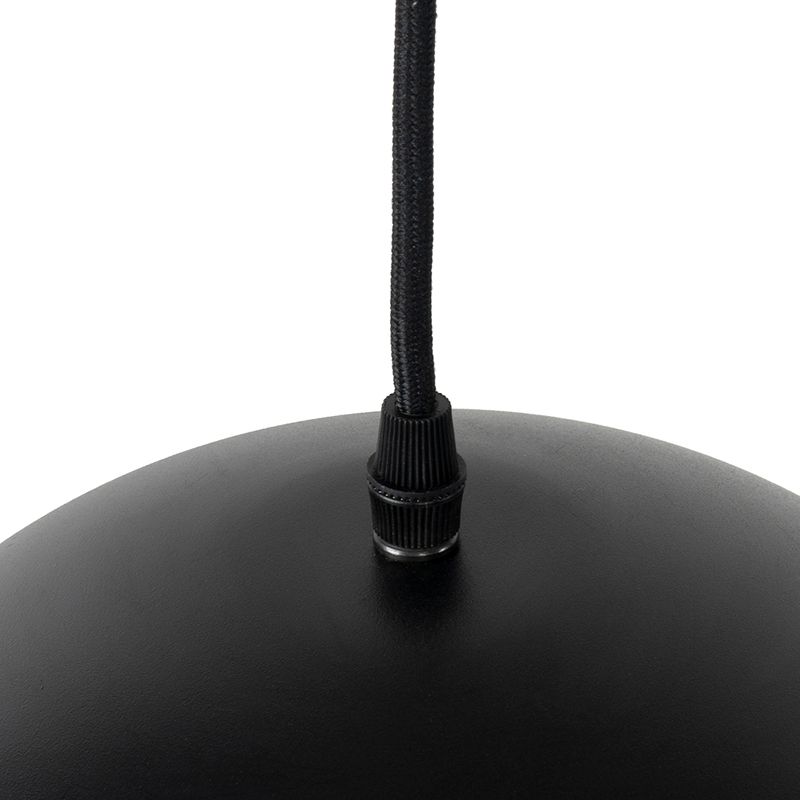 Smart hanglamp zwart met goud 3-lichts incl. Wifi A60 - Magnax