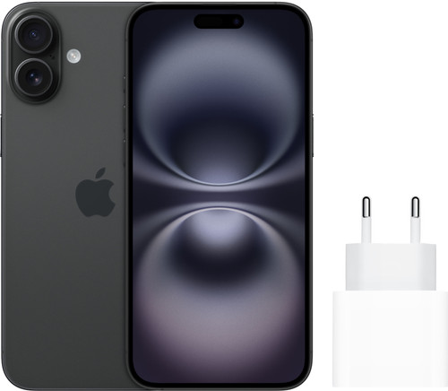 Apple iPhone 16 128GB Zwart + Apple Snellader