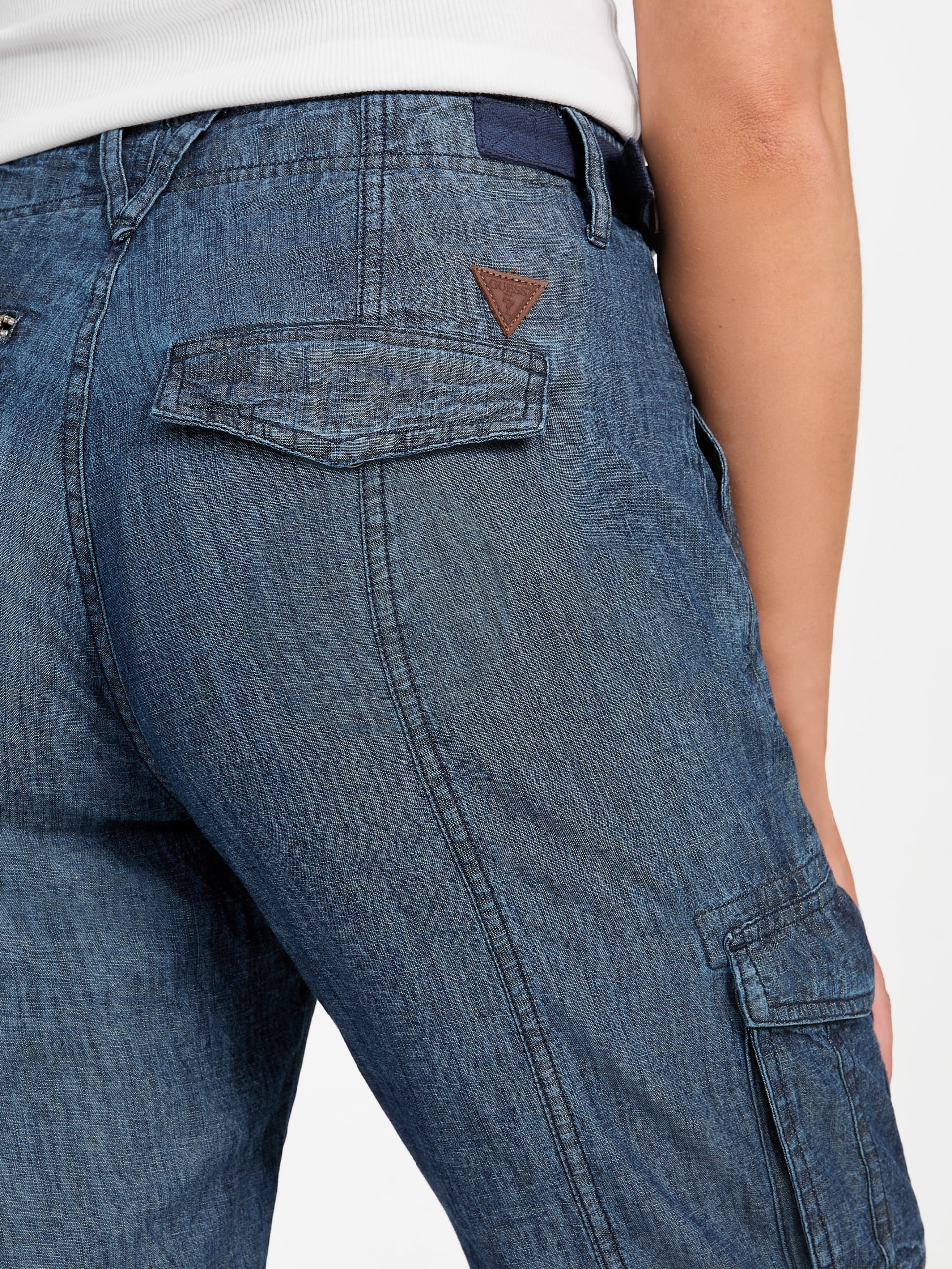 Calça Cargo Nessi em Jeans