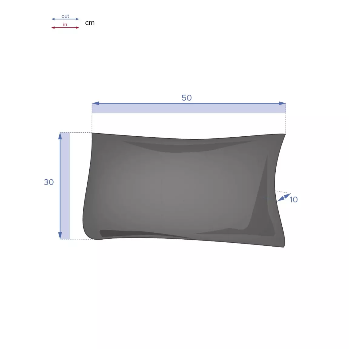 Coussin extérieur rectangulaire (30 x 50 cm) Korai Gris ardoise