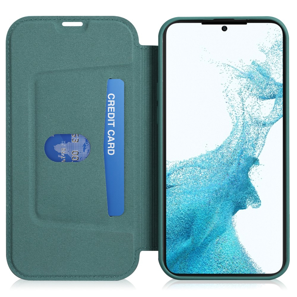 Samsung Galaxy S23 5G Soft Touch Hybrid Flip Wallet Cover Tasche - Grün