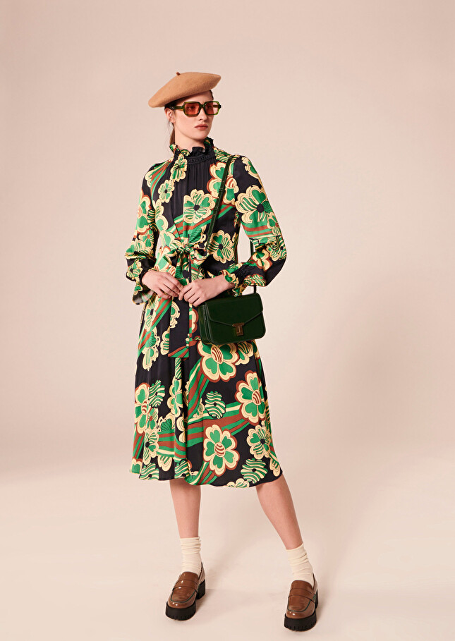 Robe Ronniebleu nuit imprimée à fleurs