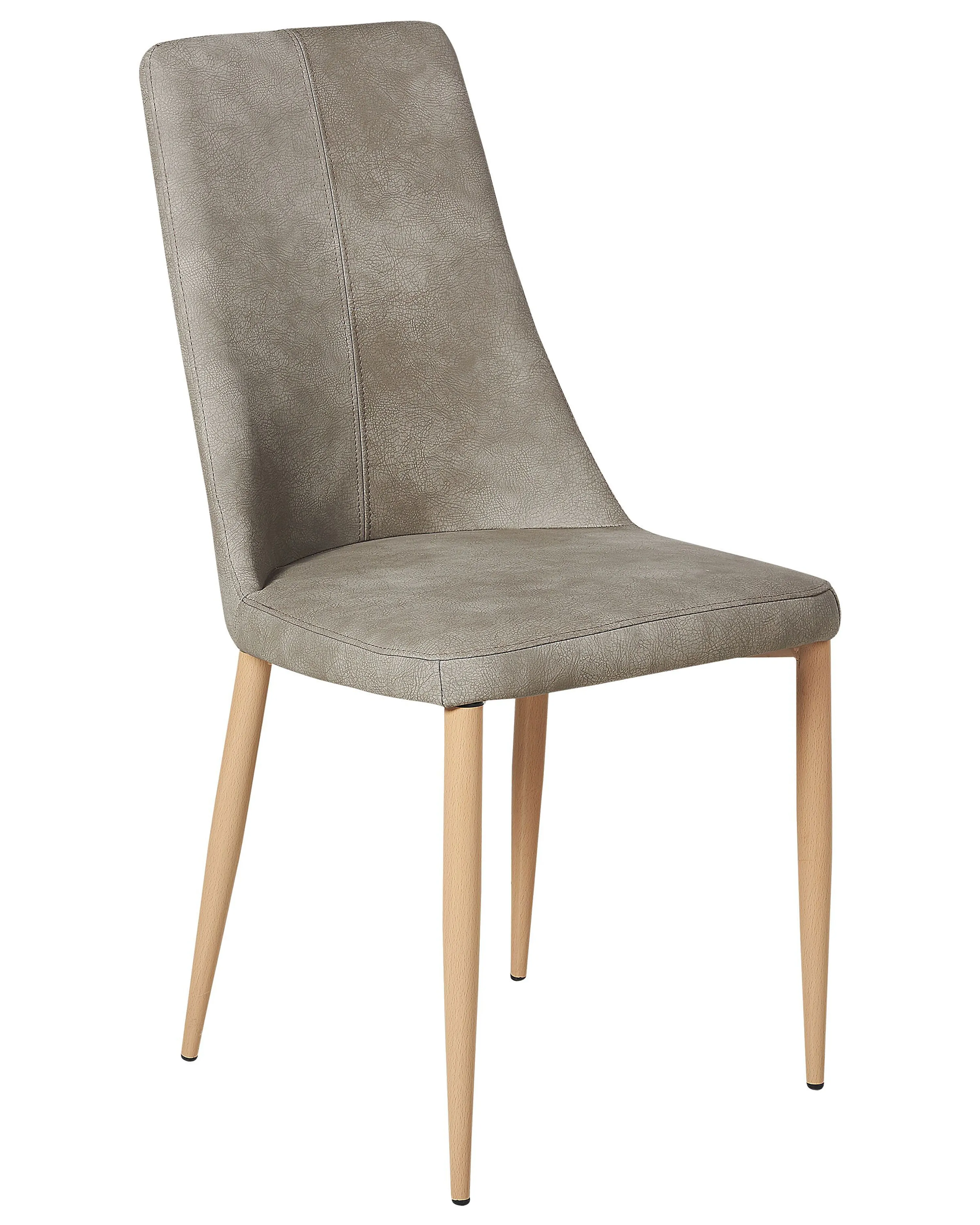 Set van 2 eetkamerstoelen CLAYTON Kunstleer Lichtgrijs
