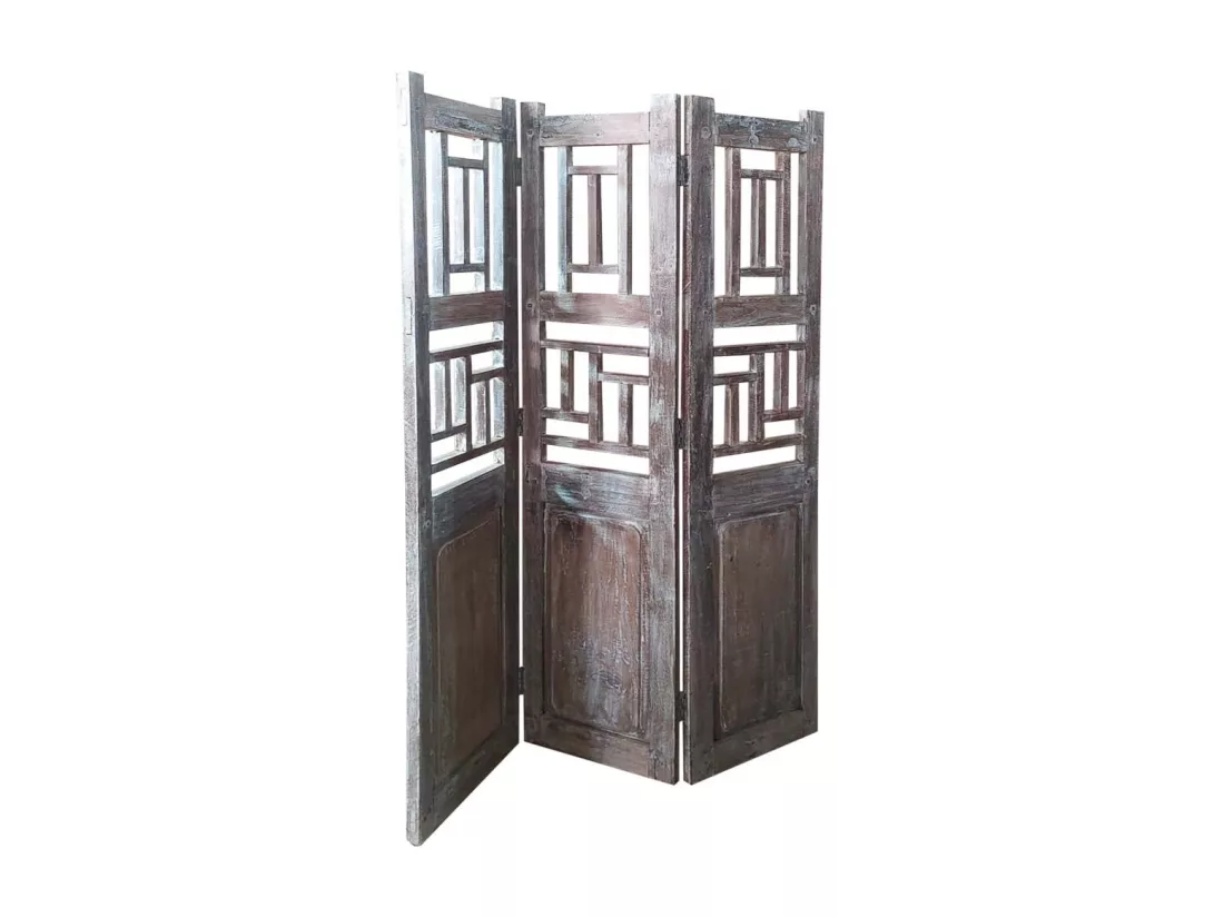 Paravent en bois marron 114x3x176h