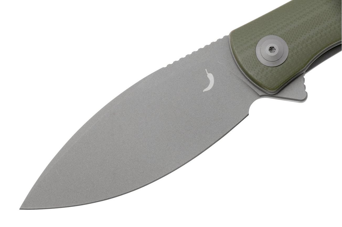 Trollsky Knives Mandu XL MT003-XL Dark Bead Blast D2, OD-Green G10 zakmes