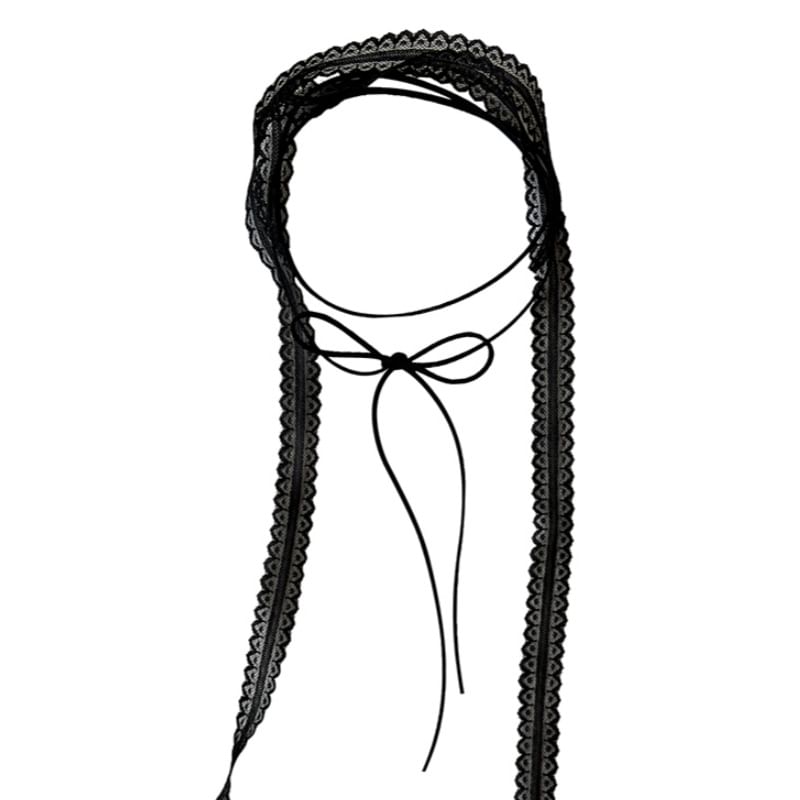 Seirios - Set: kanten skinny sjaal + strikchoker