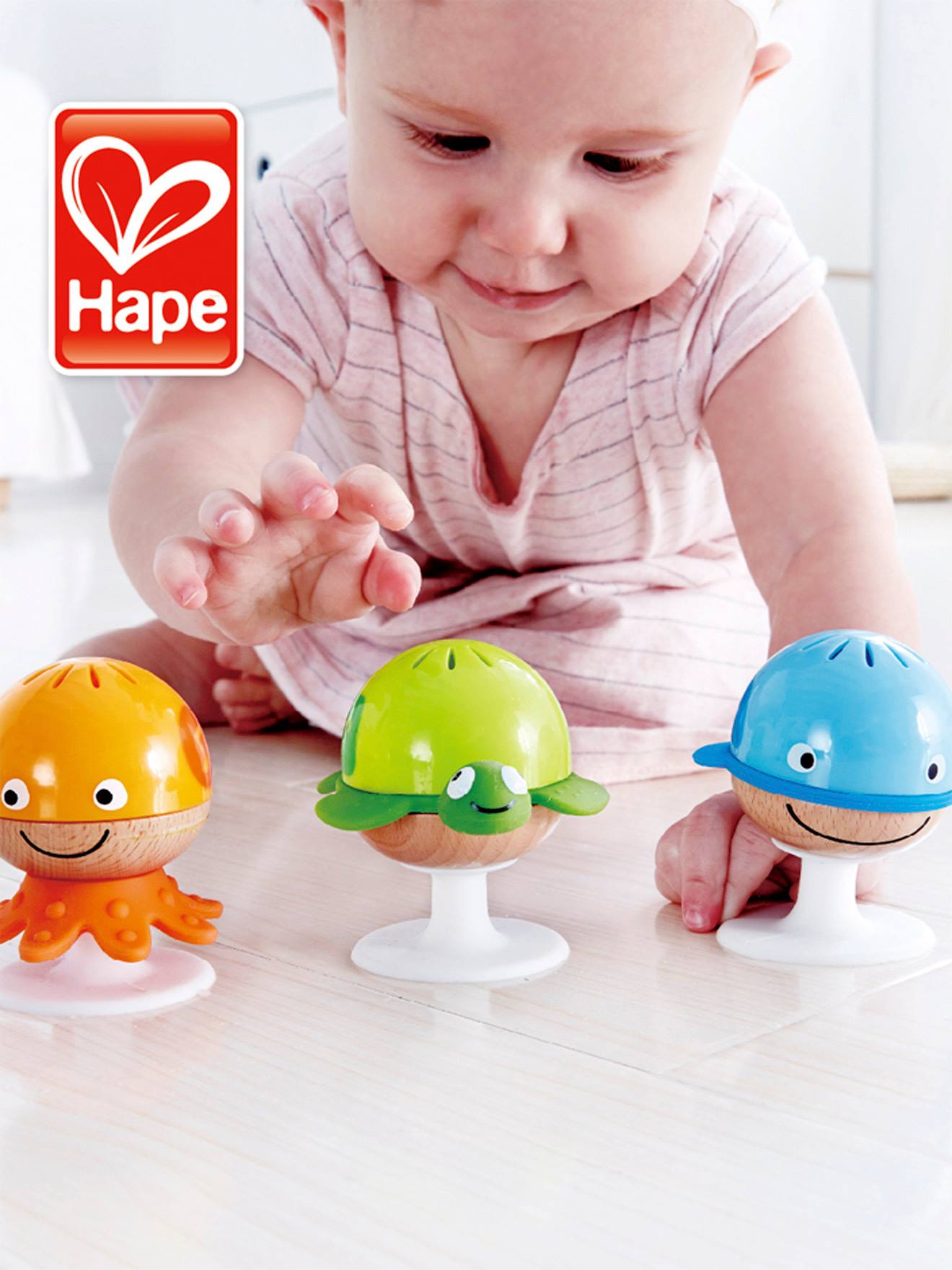 Chocalhos multicoloridos de animais marinhos da HAPE
