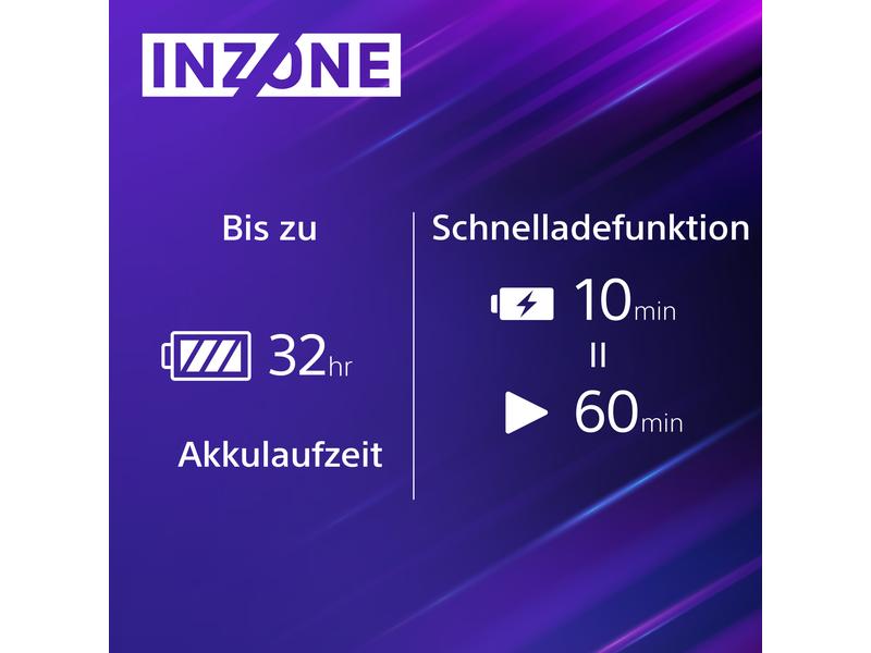 Sony Headset INZONE H9 Weiss Kabelloses Gaming-Headset mit Noise-Cancelling für die PS5 und den PC