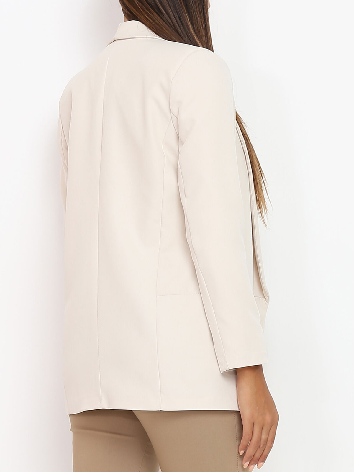Blazer à col châle- Beige