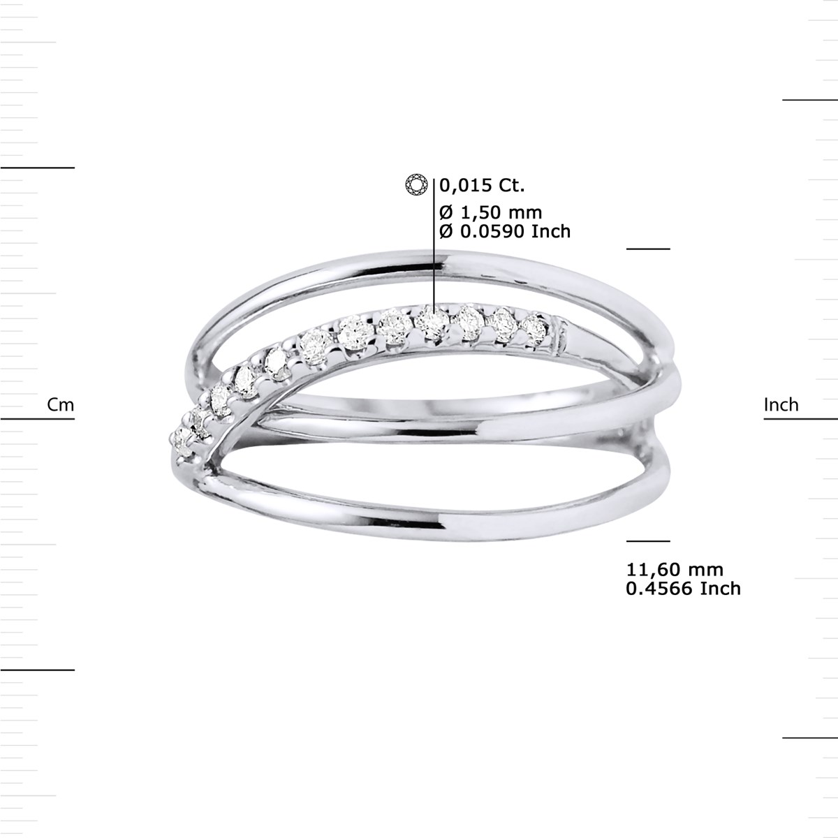 Bague Diamant 0,180 Cts Joaillerie Prestige Or Blanc