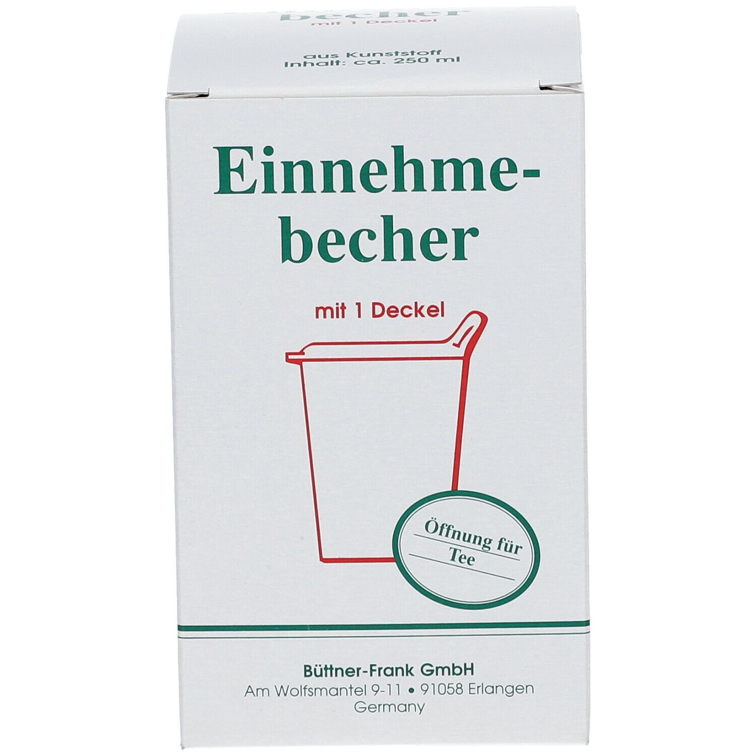 FRANK® Einnehmebecher Kunststoff mit abnehmbarem Trinkdeckel 4 mm