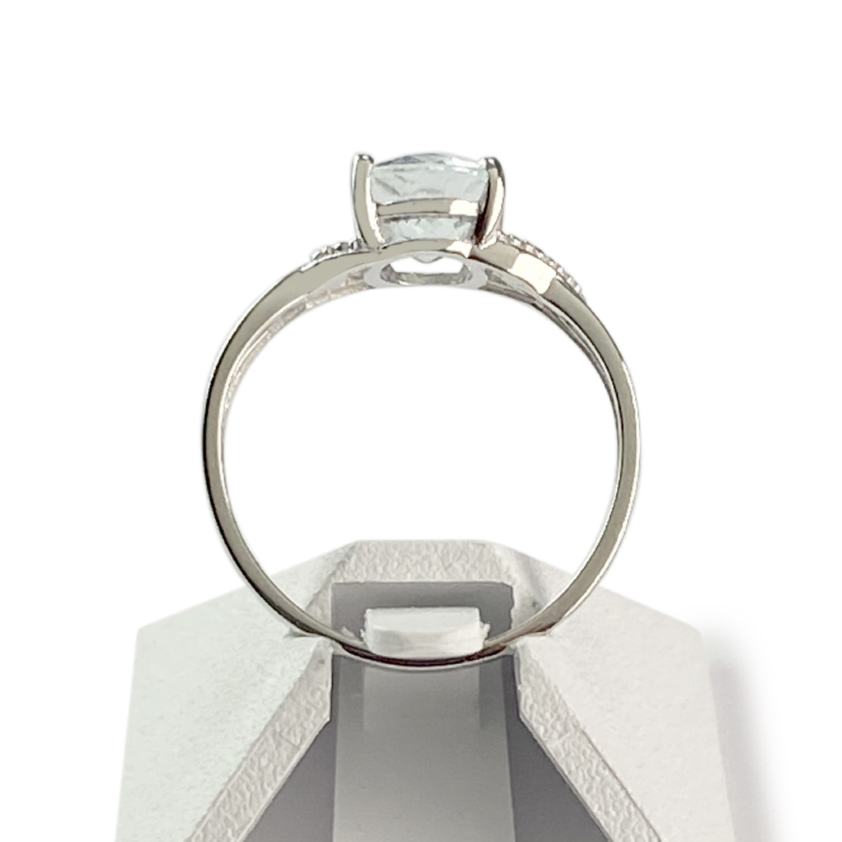 Bague d'occasion or 750 blanc aigue marine