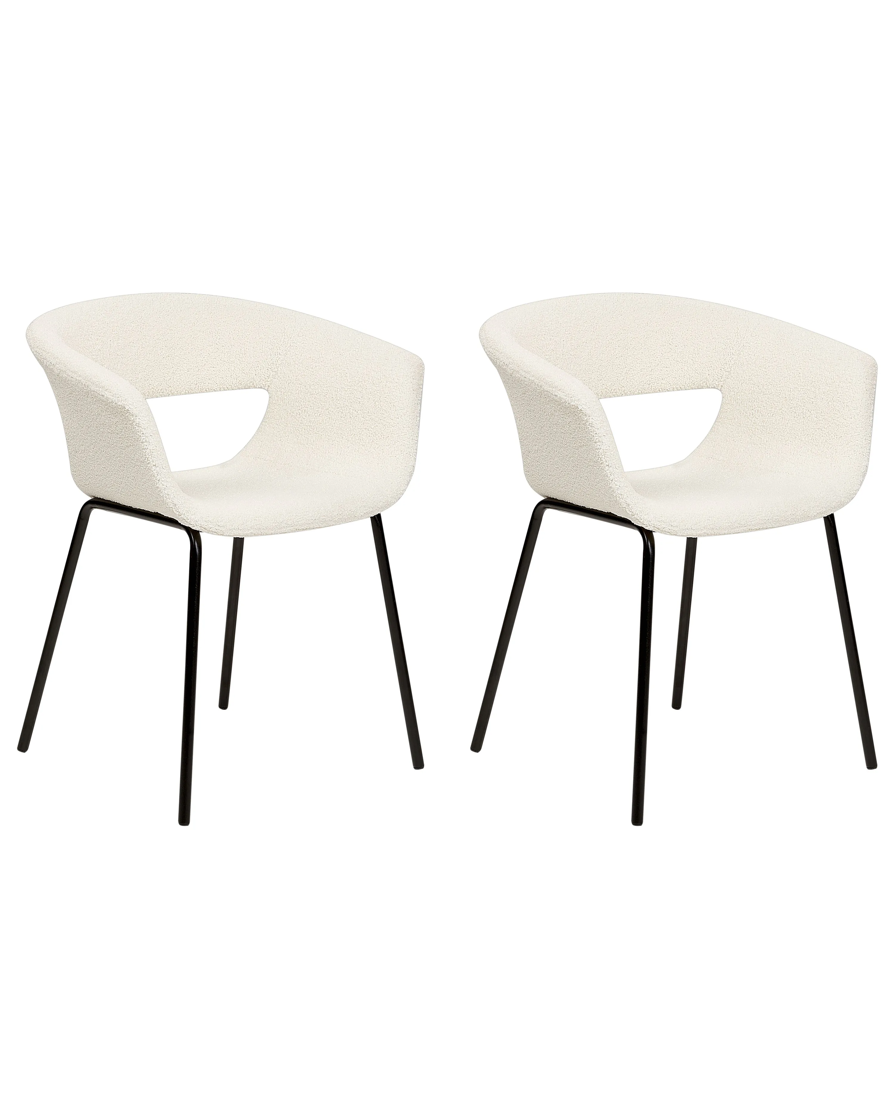 Set van 2 eetkamerstoelen ELMA Bouclé Gebroken wit