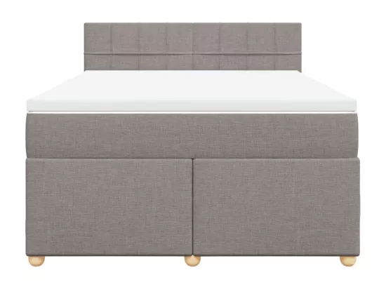 Sommier à lattes de lit avec matelas Taupe 140x190 cm Tissu