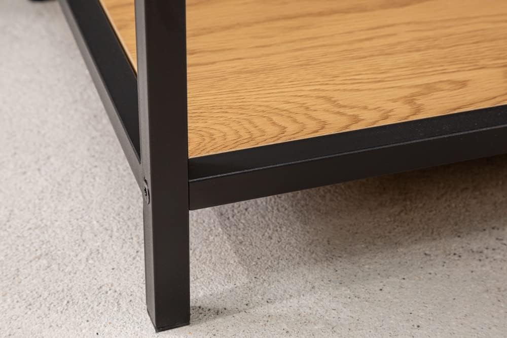 Riess Ambiente Industrial Bücherregal Slim LINE 185cm Wildeiche schwarz sechs Regalböden Standregal Wohnzimmerregal Regal