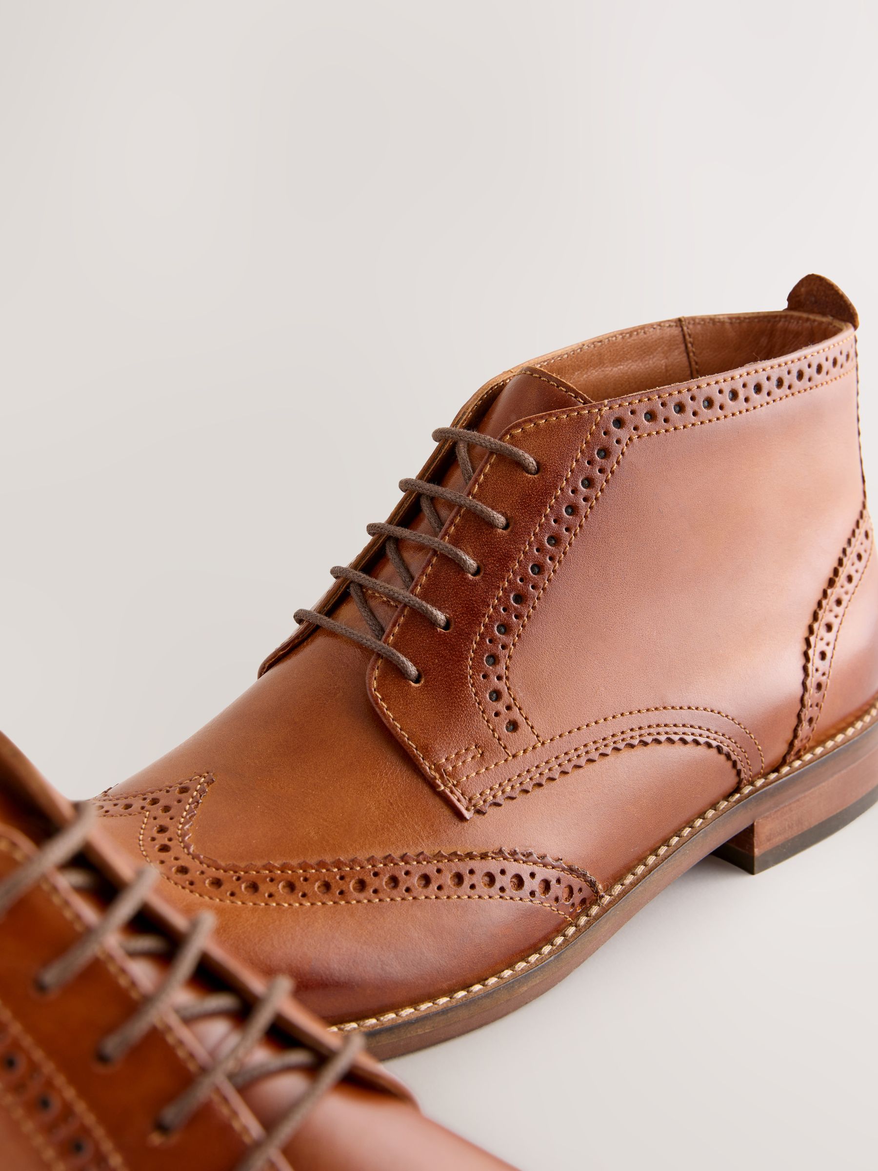 Lichtbruin - Smart Brogue Leather Boots
