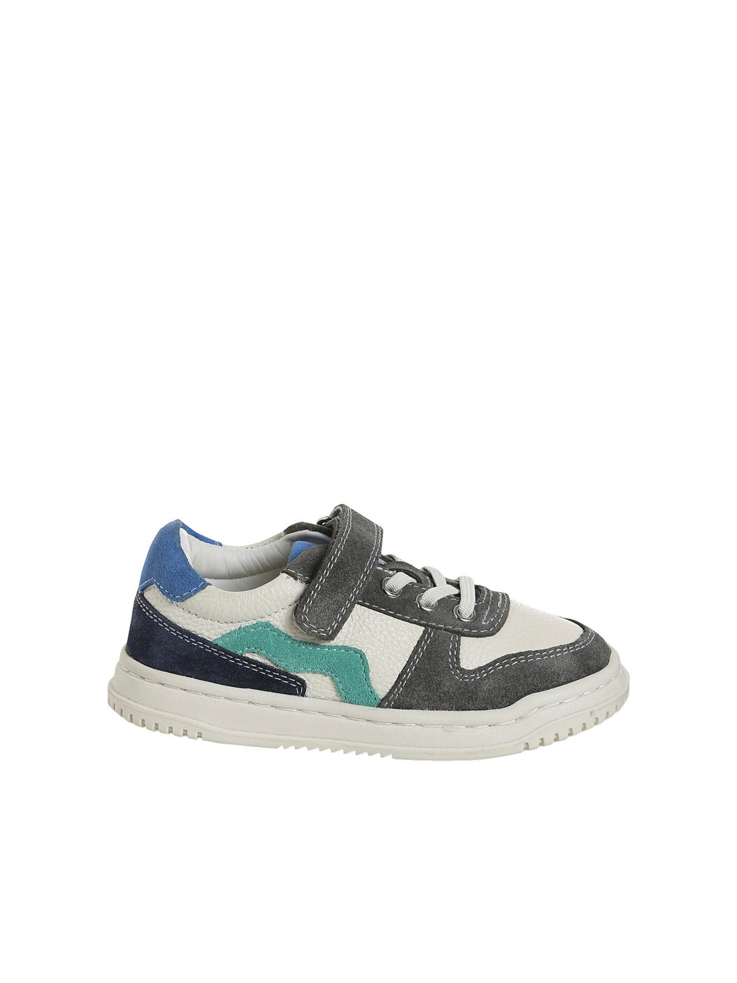 Vertbaudet Kinder Ledersneakers mit Anziehtrick und elastischer Schnürung set weiß
