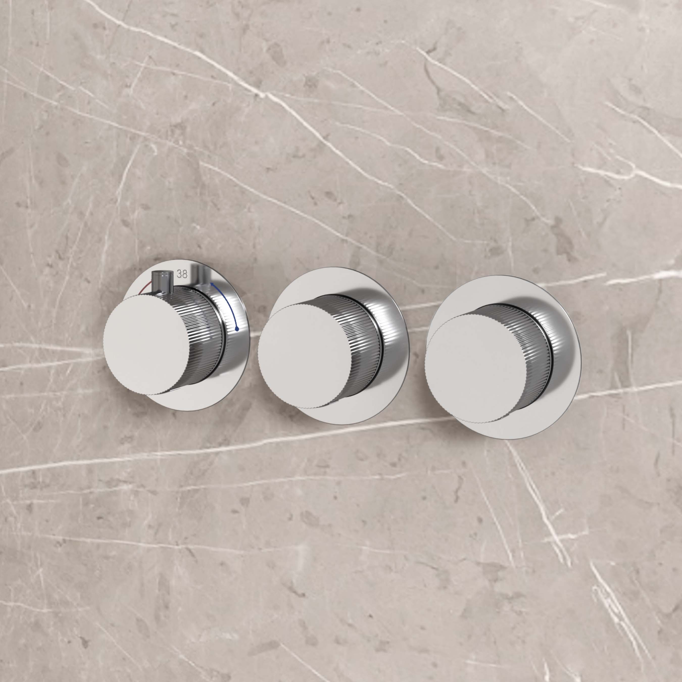 Best Design High End complete 2-wegs inbouwthermostaat chroom