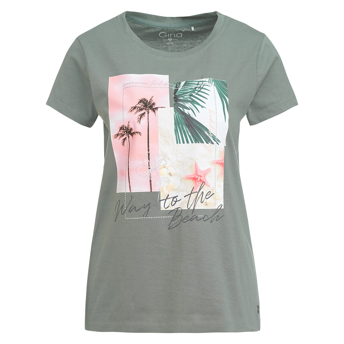 Gina Damen T-Shirt mit Print salbei