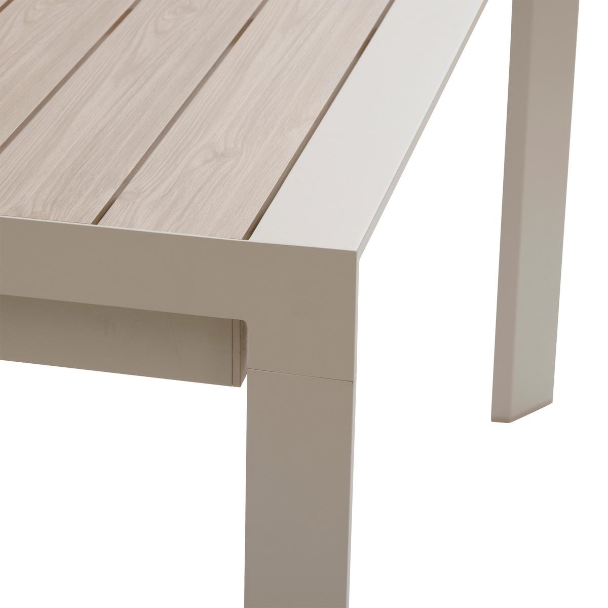 TABLE EVASION EXTENSIBLE ALUMINIUM LIN ARGILE 14 PLACES
