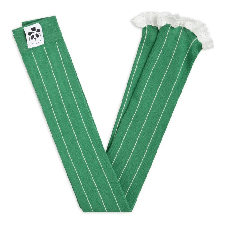 Mini Rodini Legging Rayure Coton Bio | Vert