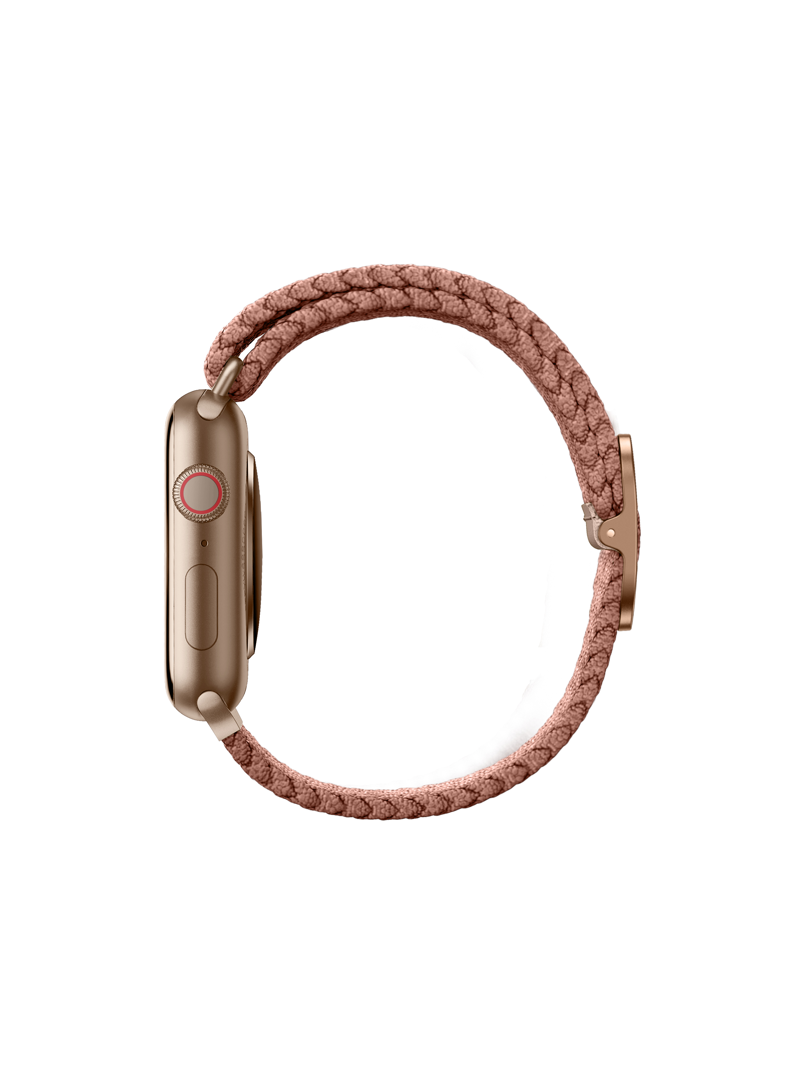 Aspen Apple Watch (46/45/44 mm) Geflochtenes Nylon Armband mit Edelstahl-Schnalle (UNIQ-44MM-ASPPNK) - Rose Raisin