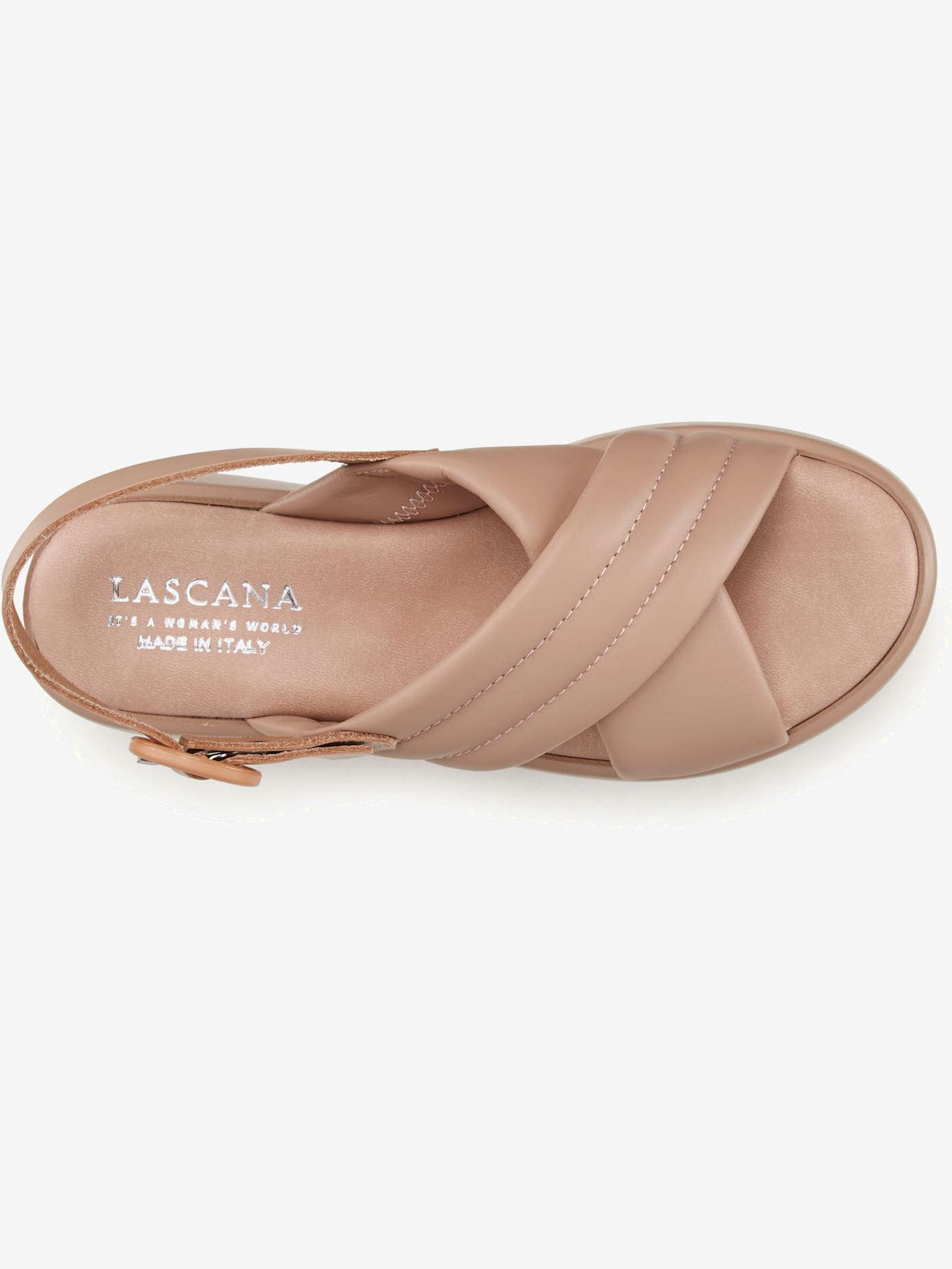 Sandales compensées en cuir doux