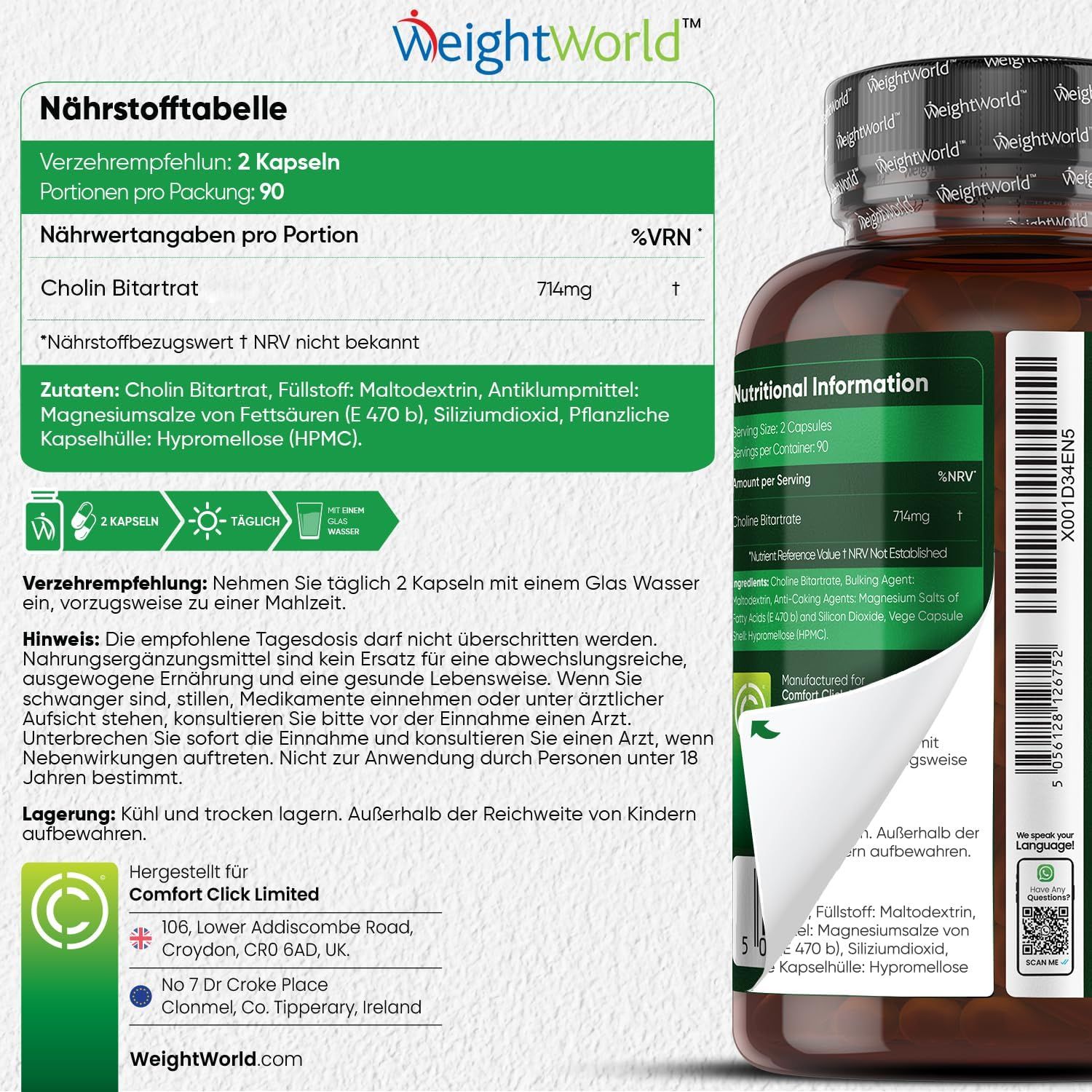 WeightWorld Cholin Bitartrat