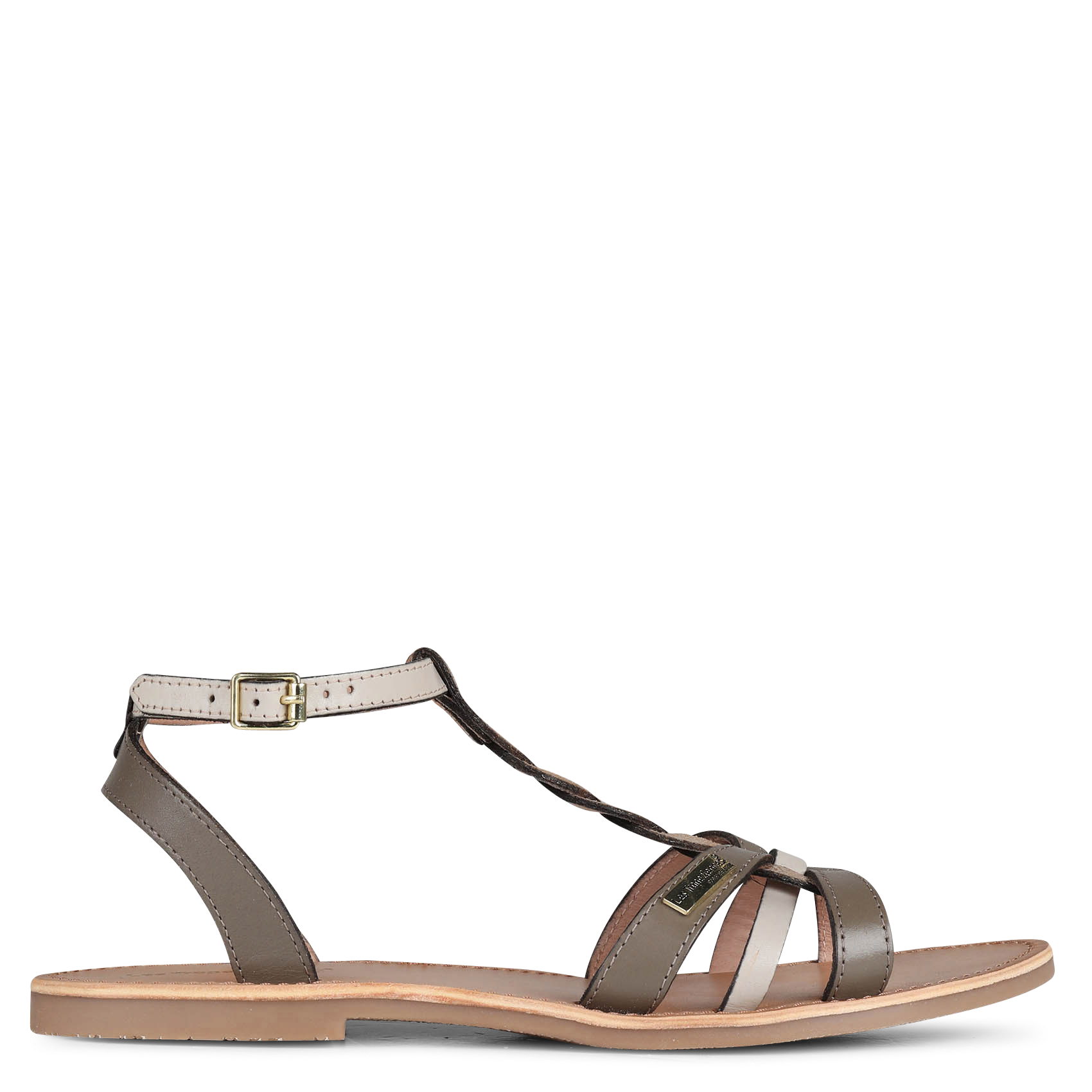HAMSUNI - Sandales plates en cuir | Multicolore