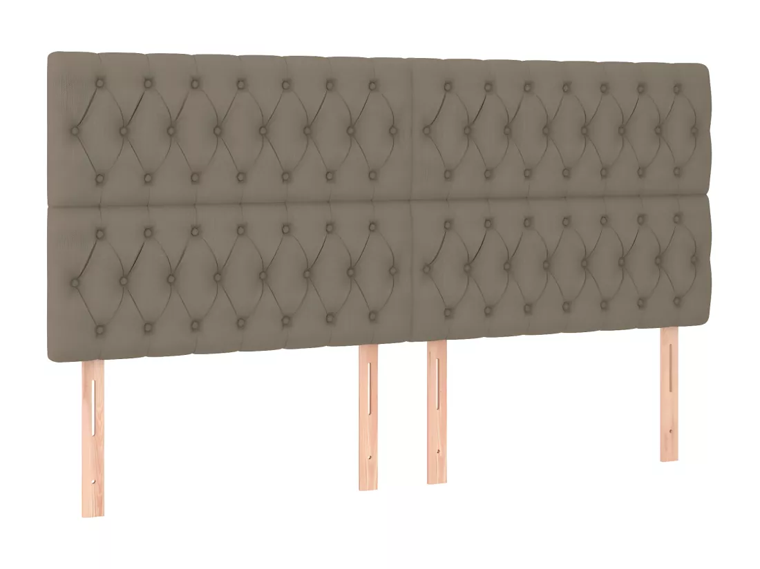 Sommier tapissier et matelas et LED Taupe 200x200 cm Tissu