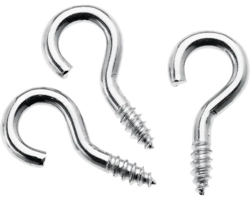 Verzinkte open schroefhaken 8x3 mm, 24 stuks