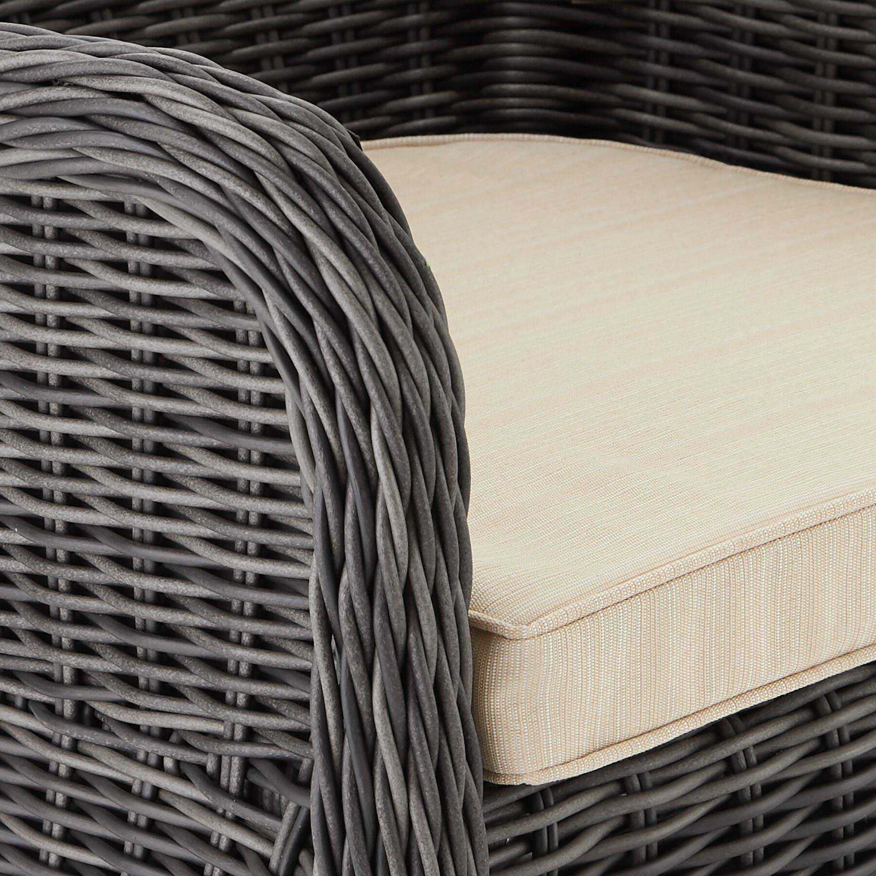 4er Set Rattansessel