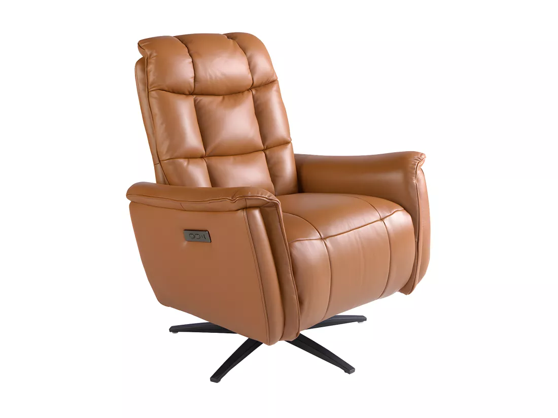 Fauteuil pivotant en cuir marron 5117 ANGEL CERDA