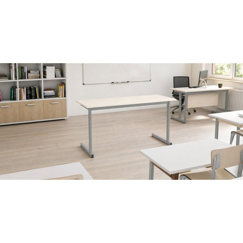 Table scolaire 2 places SCHOOL COLOR -  L.130 cm plateau beige – Taille 6 pour CM2 à Lycée