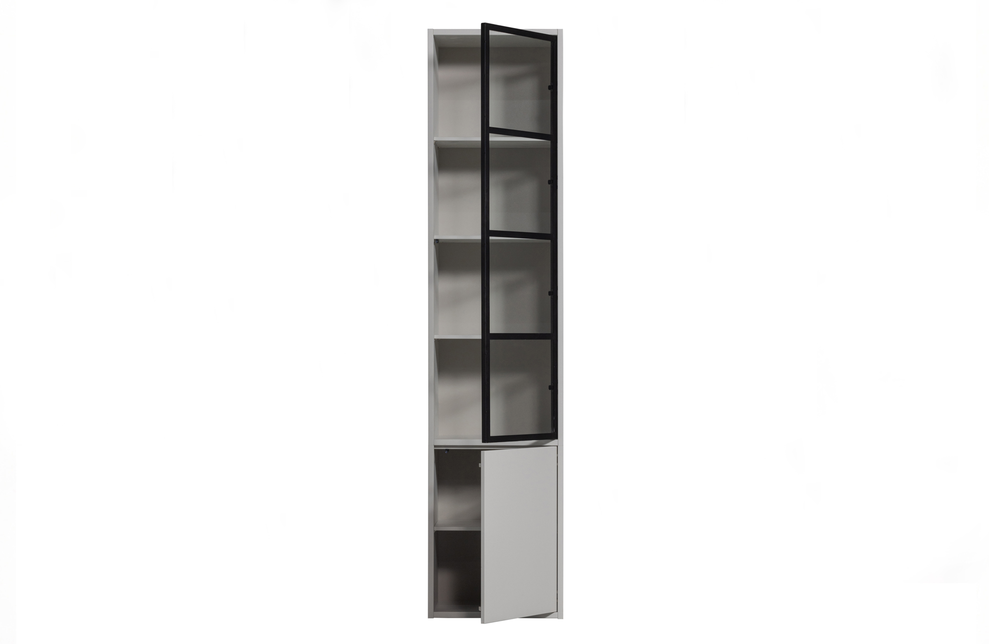 Vitrinekast Basic grenen 2 deurs Basic 2-drs vitrinekast grenen mist [fsc]