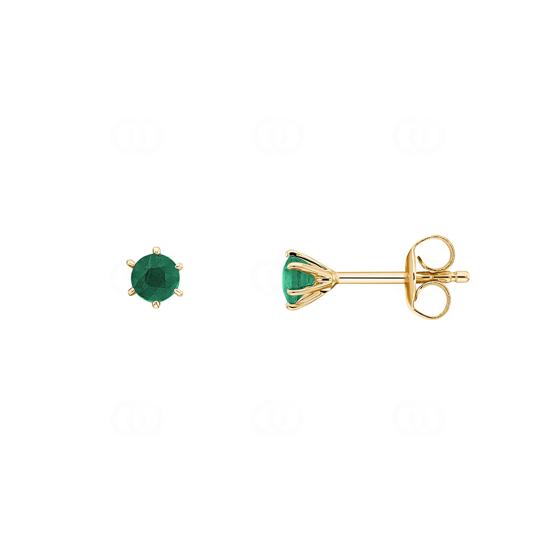 Ohrstecker 750/18 K Gelbgold mit Smaragd