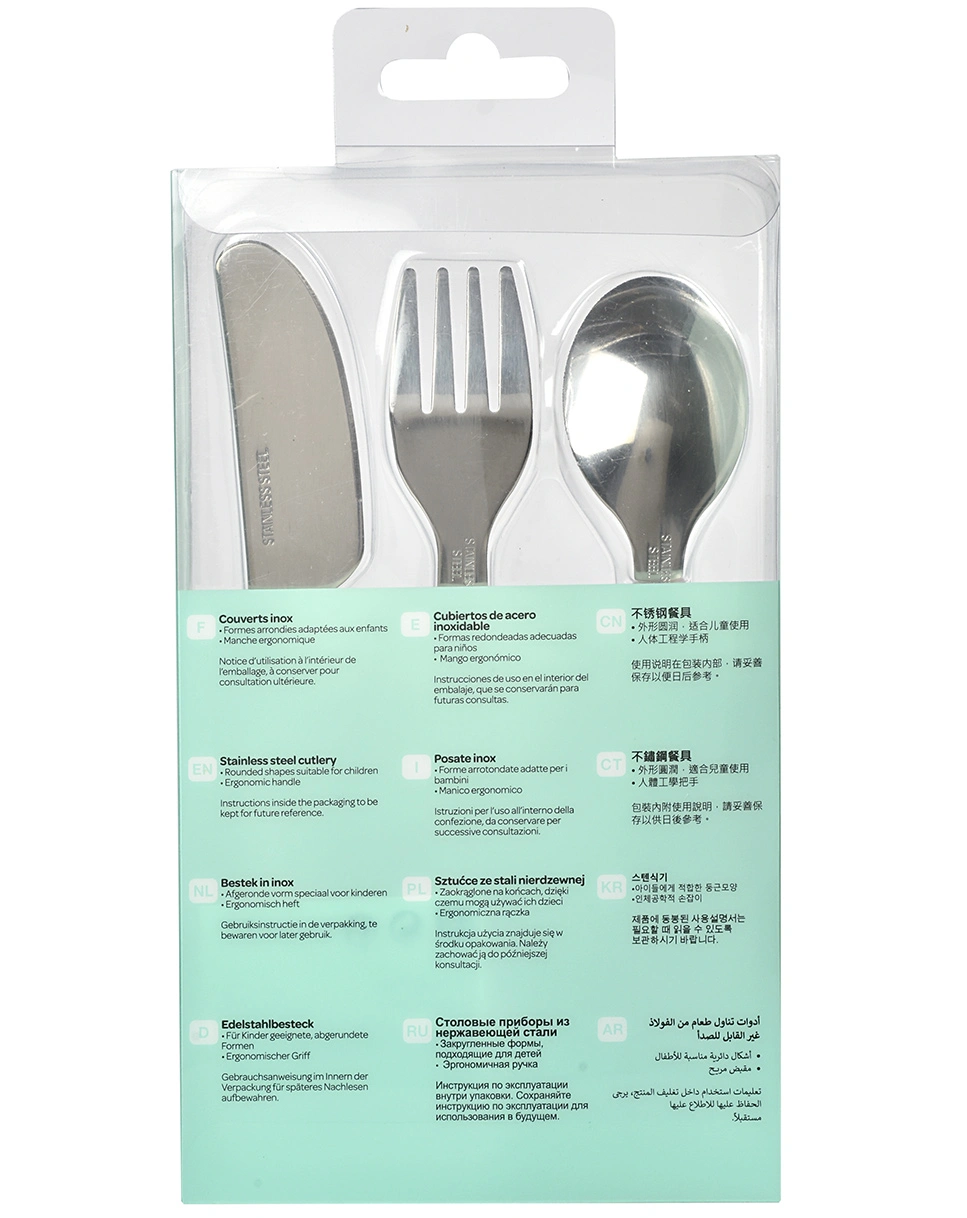 Edelstahl-Besteck I'M SO BIG 3-teilig in airy green
