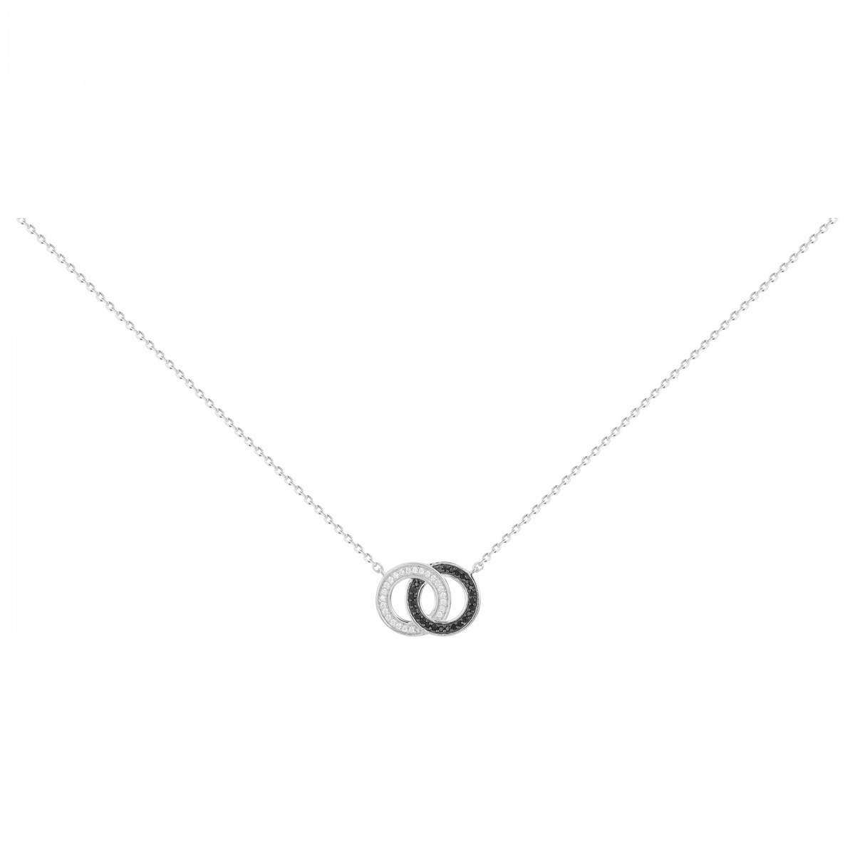 Collier mono-motif en Argent avec oxyde de zirconium noir