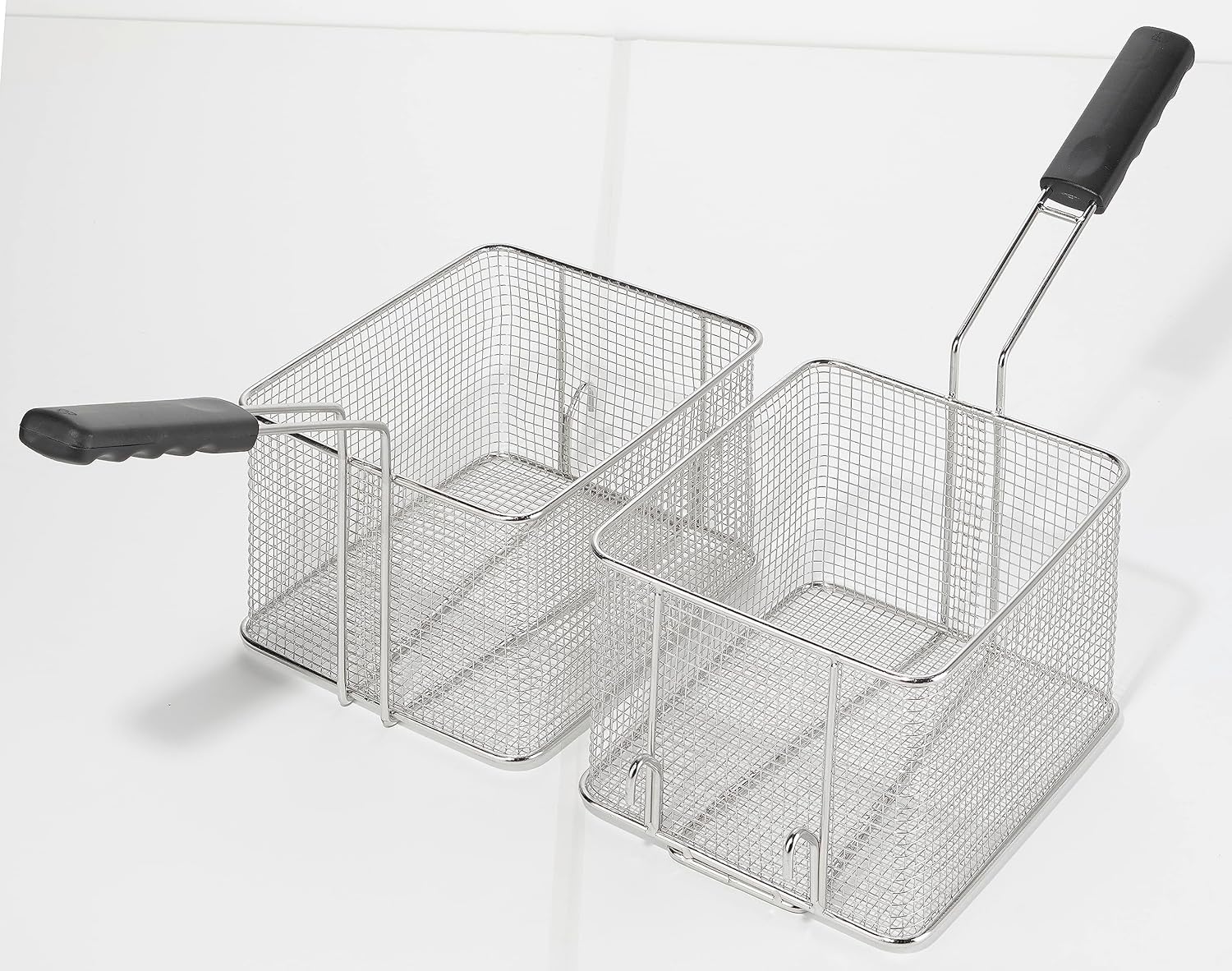 METRO Professional Doppel Fritteuse GDF5028, Edelstahl, 2 x 8 L, mit Ablasshahn und Deckel, abnehmbares Bedienfeld, silber