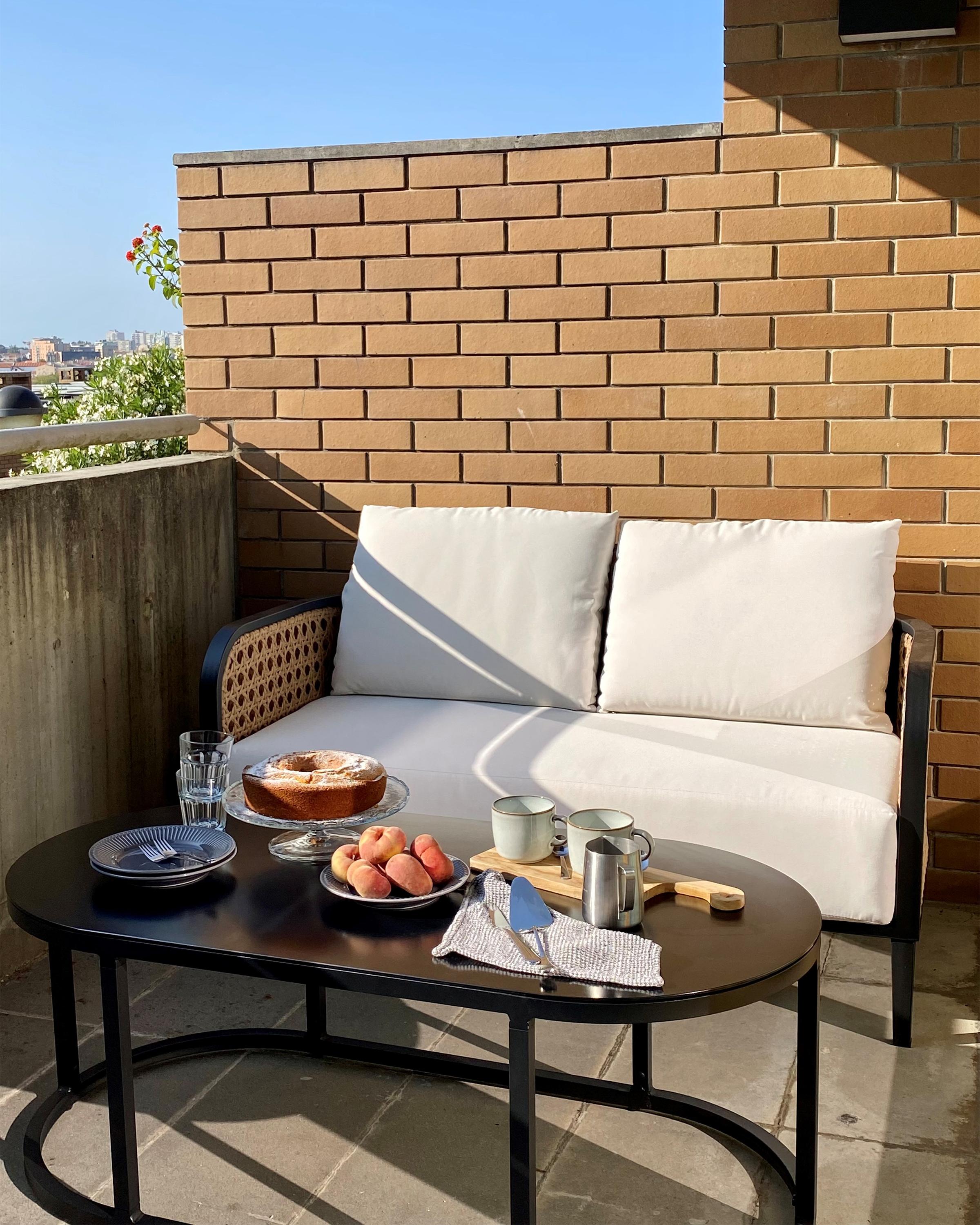 Loungeset met tafel 2-zits MONTEFALCO Metaal Wit